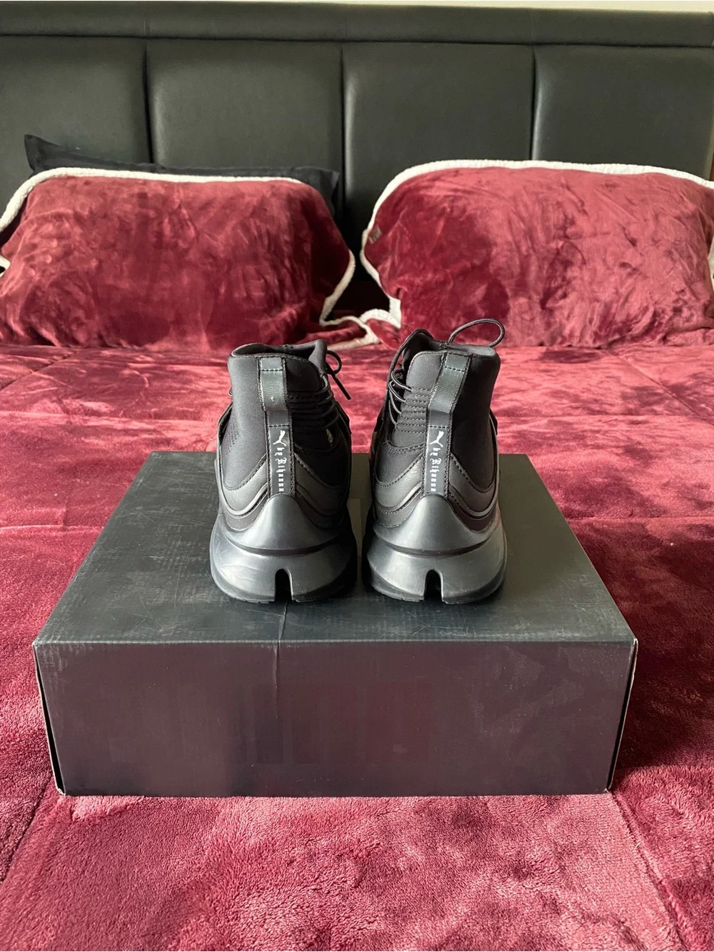 PUMA Fenty x Rihanna Trainer Hi Mid Top Lace-Up Sneaker Black Style 190398 01